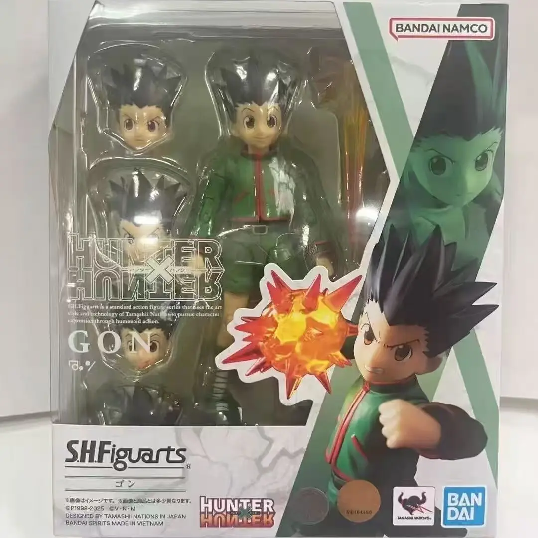 

Bandai 100% натуральная модель Hunter Hunter, комплект аниме-фигурок SHF Gon·Freecss, аниме-модель, игрушки для мальчиков, подарки, оригинальная коробка