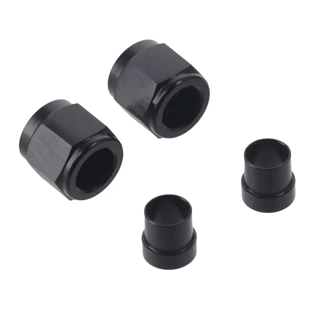 

2Pcs Car Accessories Parts 6AN to 3/8" Fuel Line Fittings Balck 8AN to 1/2" Adapter Aluminum Fuel Line Adapter For Car