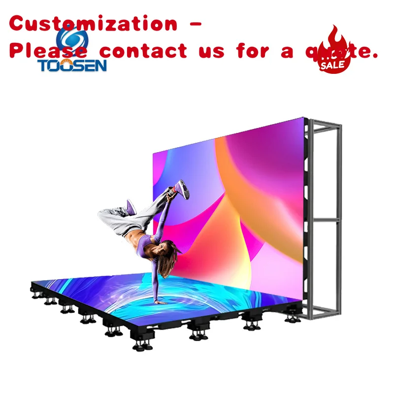 custom.P1.9 P2.5 25 P2.6 Indoor Interactive Sensing Non-slip LED Dance Floor Display Panel Mall Booth Floor Tile Video