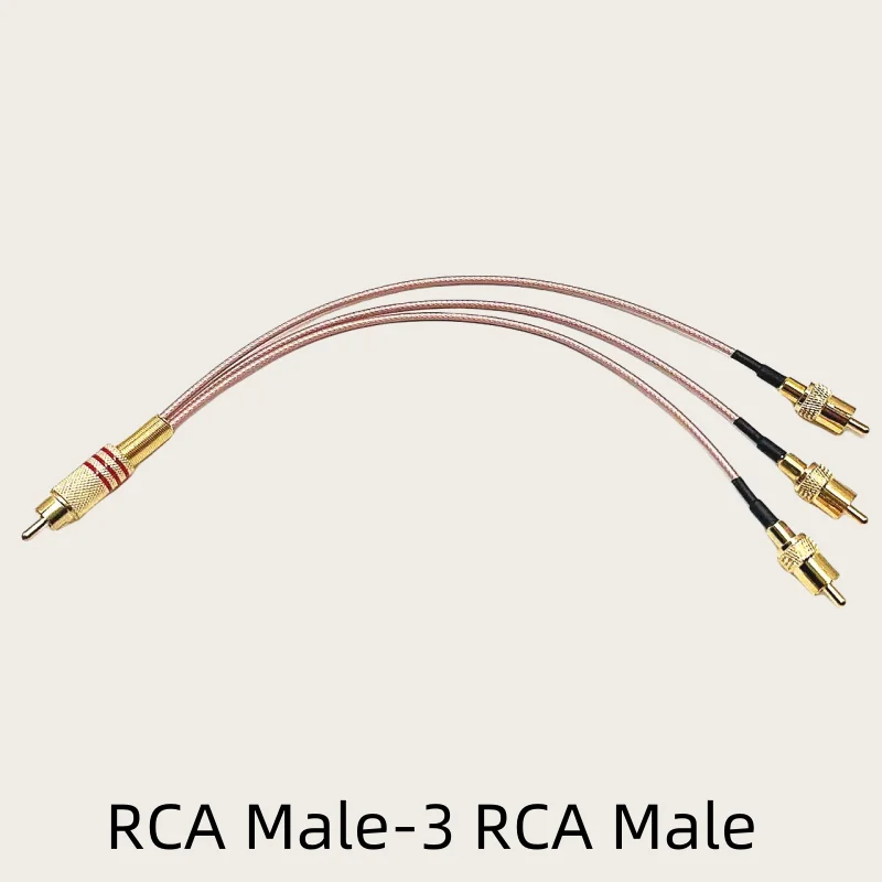 RCA to 2X 3X RCA Male Female Y-shaped splitter combiner tail fiber RG316 cable AV adapter power amplifier audio cable