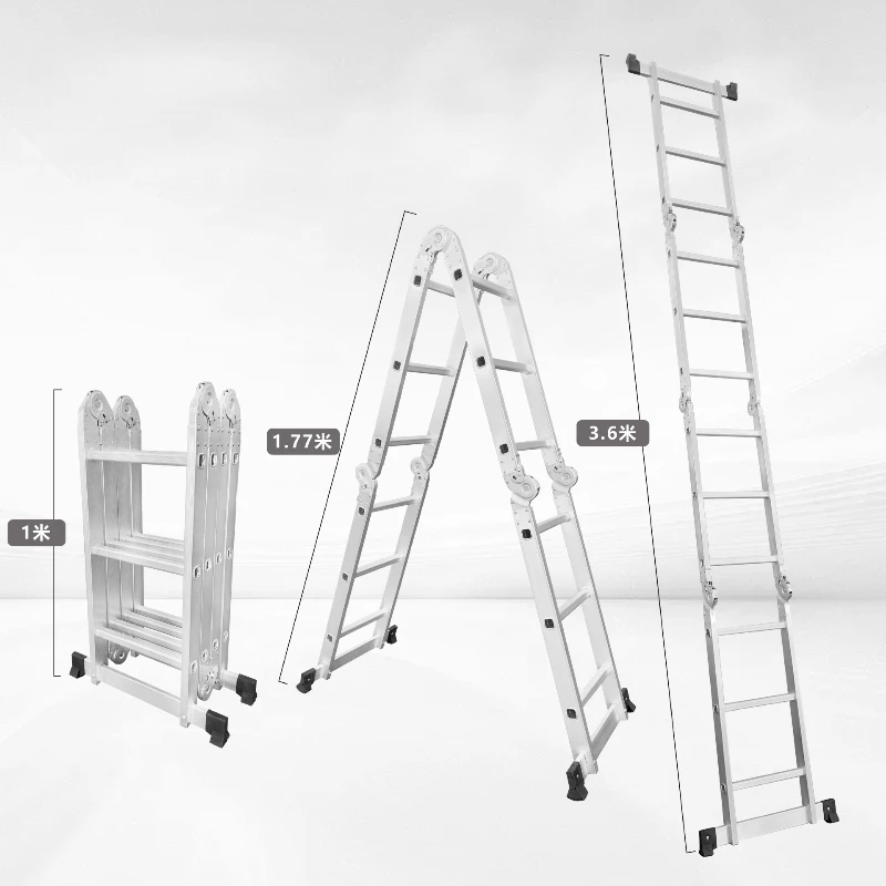 

Folding ladder thickened, herringbone ladder, four-fold telescopic ladder