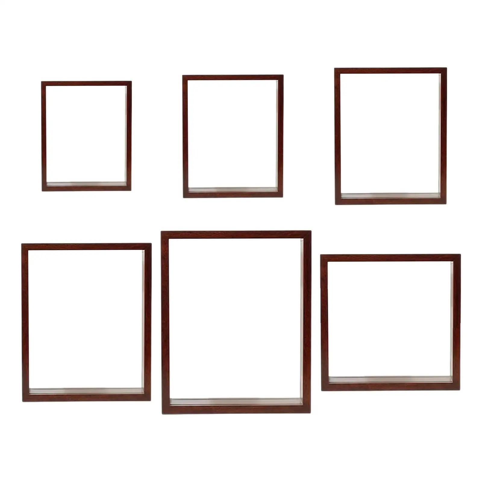 Memory Box Shadow Display Frame with Glass Ticket Card Holder Wooden Photo Crate for Collectible Items