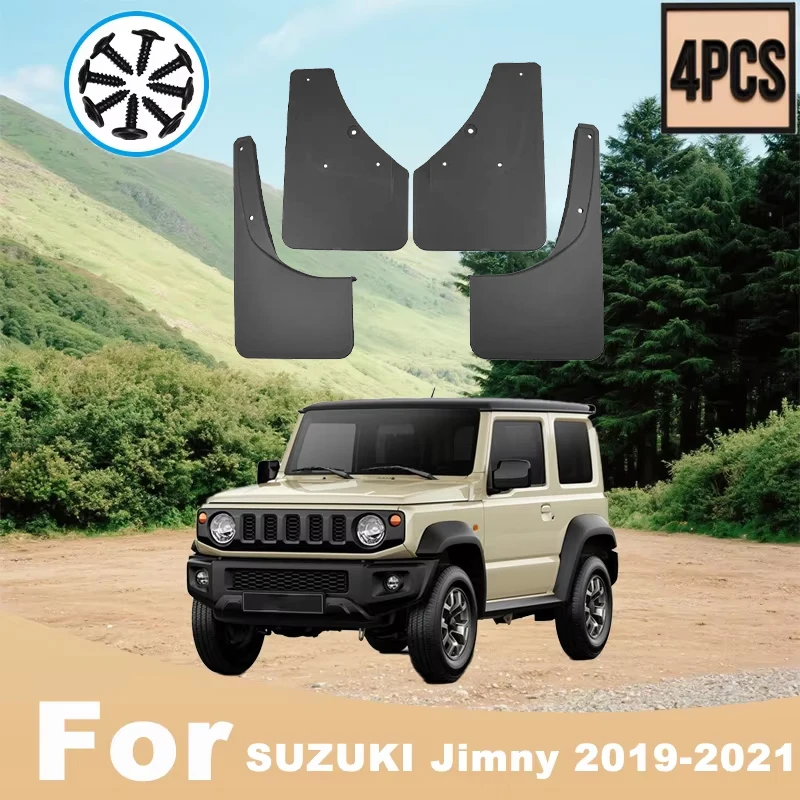 

For SUZUKI Jimny 2019-2021 Automotive Tire Mudguard Waterproof Prevent Mud Splashing Car Mud Flaps Fender Trim 4pcs Accessories