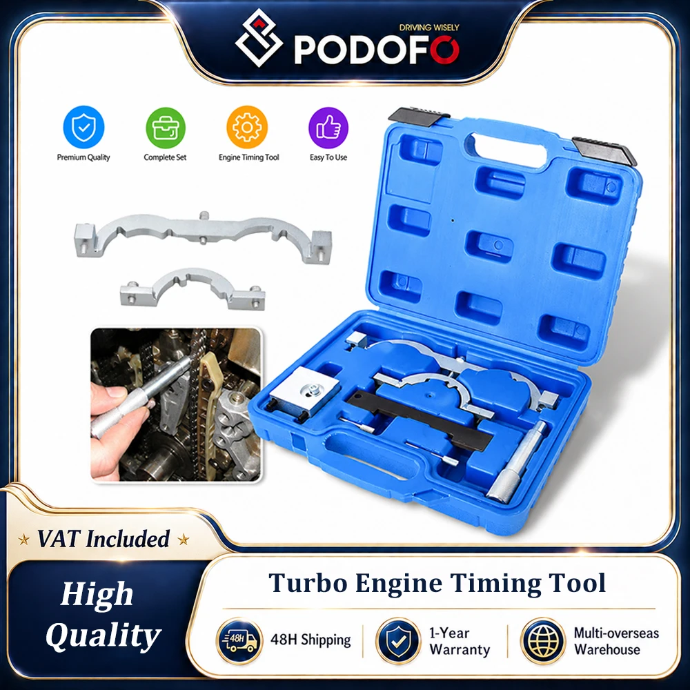 Kit d'outils de calage moteur Podofo Turbo, outil de réglage du capteur d'arbre à cames, outil de fixation du pignon, ensemble d'outils de maintien et de verrouillage de l'arbre à cames pour Vauxhall Opel, Adam 1.2 1.4, Ampera 1.4, Astra-J 1.4, Aveo 1.2 1.4