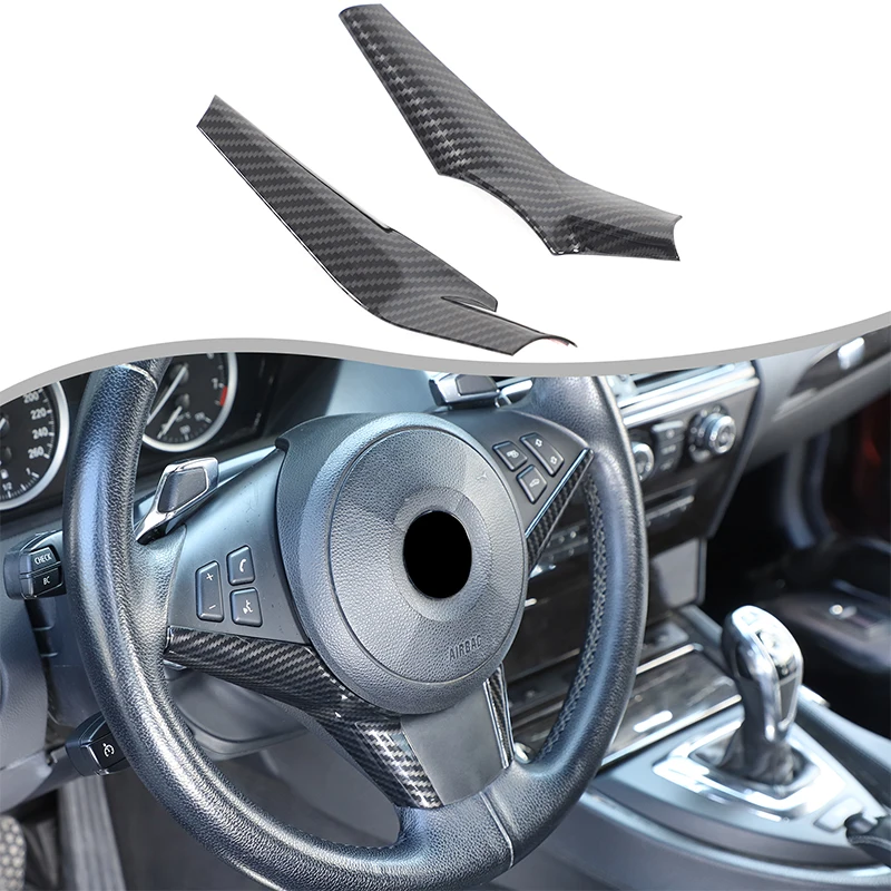 

1 шт. ABS углеродное волокно для BMW 6 серии E63 E64 2004-2009 автомобильный руль декоративная полоса наклейка аксессуары для салона автомобиля