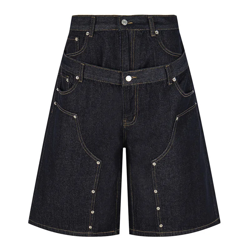 

Vintage Hip Hop Cargo Jeans Shorts Washed Harakuju Summer Denim Shorts For Male