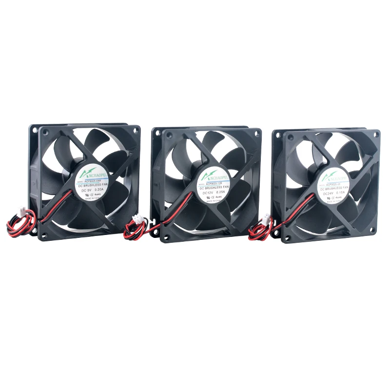 ACP9025 92 x 92 x 25 mm Axiallüfter DC5 V/12 V/24 V 2-polig für Gehäuse-Netzteil, Wechselrichterkühlung, hoher Luftstrom, leiser Betrieb