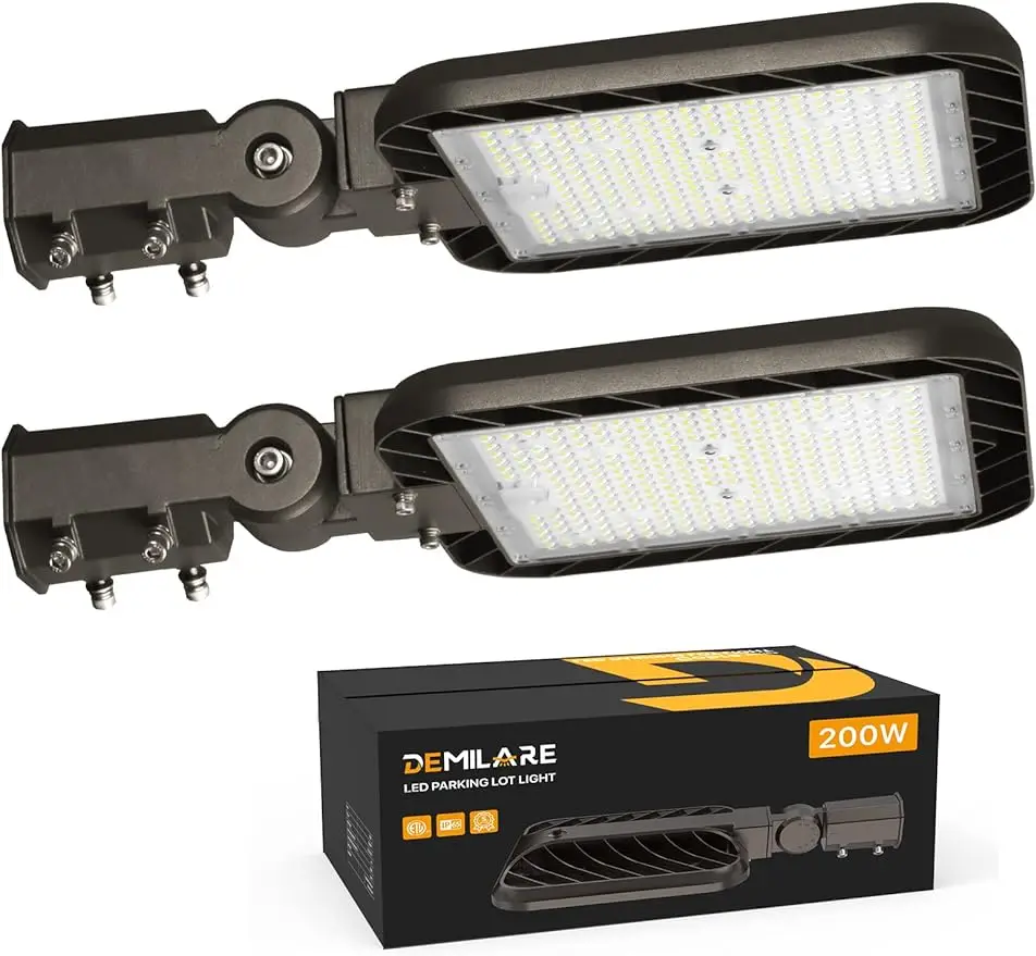 

200W Parking Lot Lights, 30000lm Quick Installation Dusk to Dawn Light Slip Fit Mount, Led Shoebox Light IP65 Waterproof,