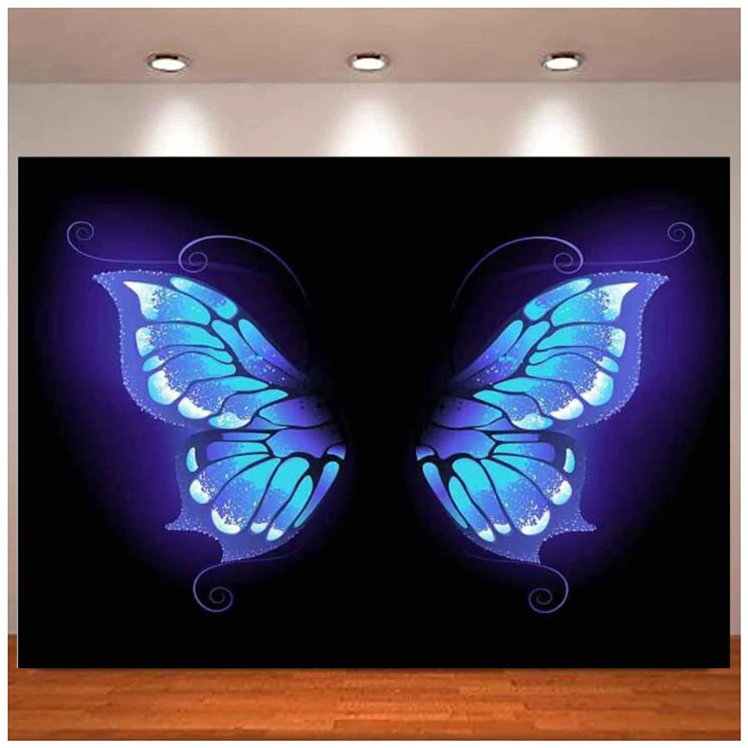 

Amazing Blue Butterfly Wings Photography Backdrop Dreamlike Portrait Photo Background For Events Party Decorations Studio