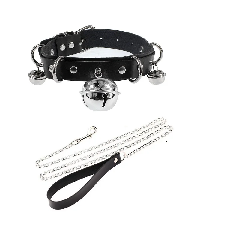 Lustige Sexy Punk Leder Halsband Halskette Mit Glocke Metall Trendy Chocker Kragen Halskette Boho Gothic Kostüm Schmuck Zubehör