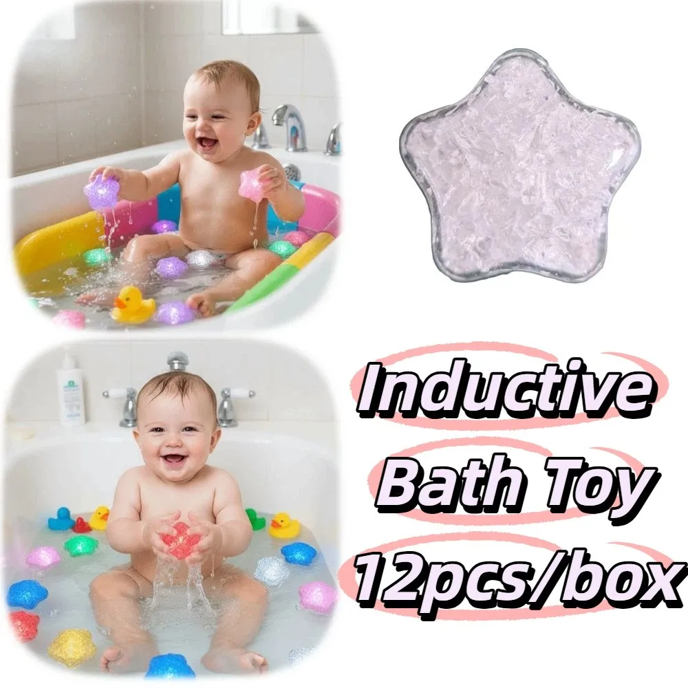 12pcs/box Water Induction Design Induction LED Glowing Star Bath Excellent Waterproof Performance Waterproof Shower