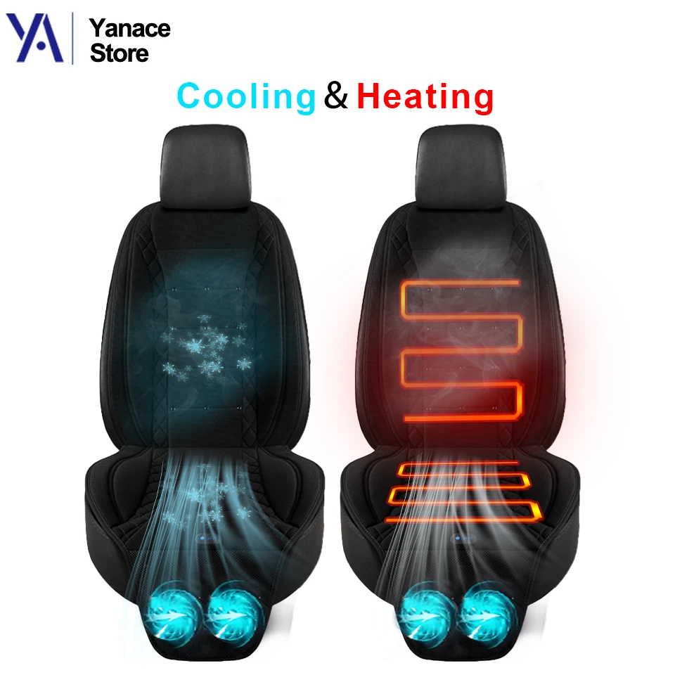 Summer Ventilated Car Seat Cushion 3-Speed Wind Adjustment Heating & Cooling 2-in-1 Design Must-Have for Long-Distance Travel