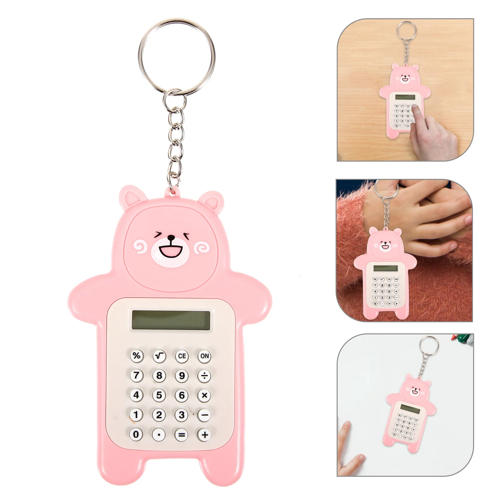 لطيف الكرتون آلة حاسبة المفاتيح البسيطة المحمولة دائم حقيبة مدرسية قلادة الأساسية آلة حاسبة هدية الطالب الآلات الحاسبة #1