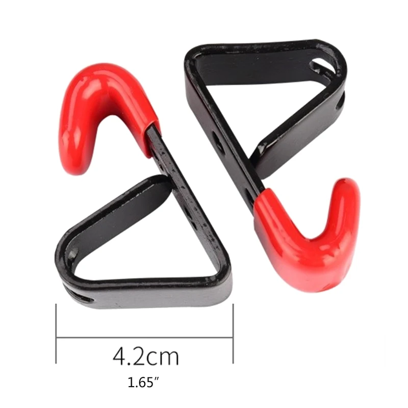 Espositore per negozio con gancio in metallo, 10 pezzi, per garage, attrezzi da giardino, nero+rosso