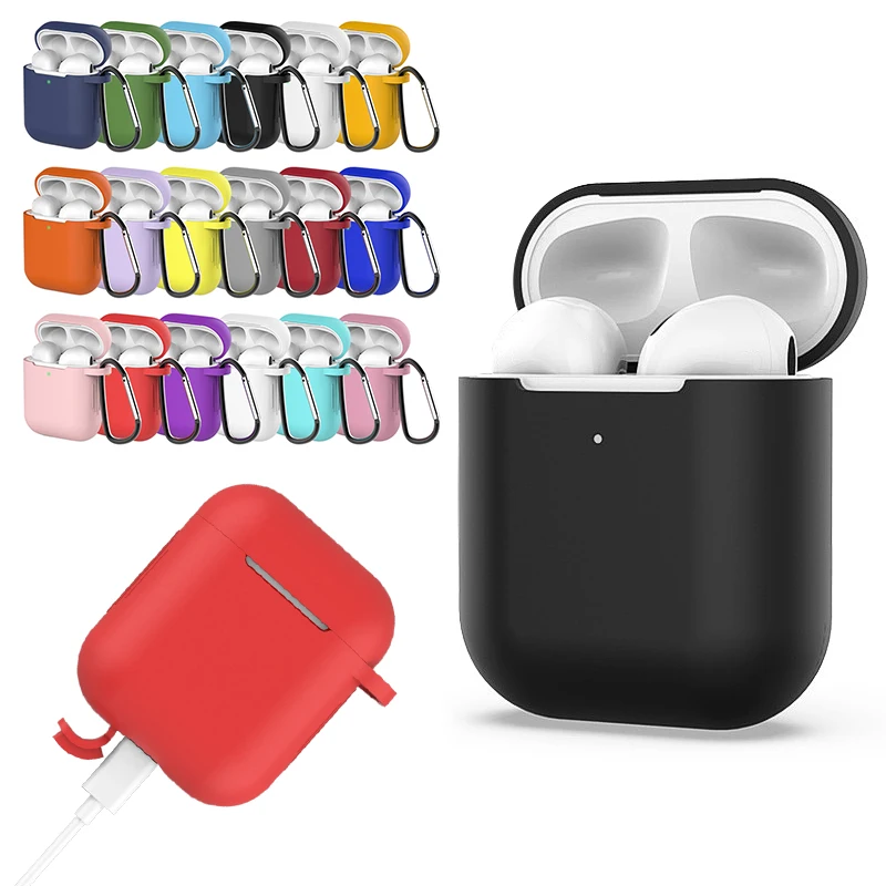 For AirPods 2 Case Earphone Case Silicone Cover Wireless Bluetooth Headphone Protective Case for Airpods 2 Generation Airpods