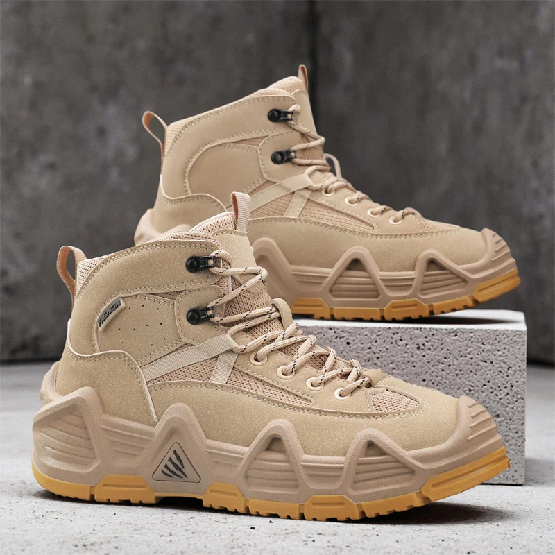 

Outdoor Platform Hiking Boots Men High Top Men's Trekking Sneakers Non-slip Mountain Shoes Man Tracking Shoes zapatillas hombre