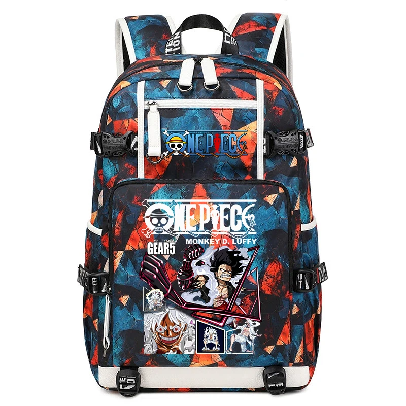 

Luffy Cartoon Schoolbag Large Capacity Casual Daypack for Kids Teenagers Student Travel Rucksack