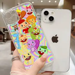 Happy Tree Friends Phone Case For Iphone 16 15 11 Pro Max 12 Mini 13 14 Xr Xs 6 6s 8 7 Plus Luxury Transparent Soft Cover