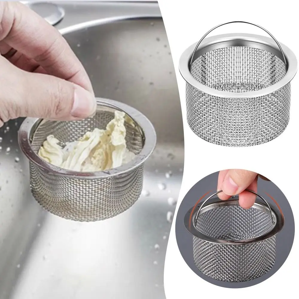 1/5Pcs Stainless Kitchen Sink Strainer Mesh Anti Blocking Sewer Filter Bathroom Accessories Garbage Hair Catcher