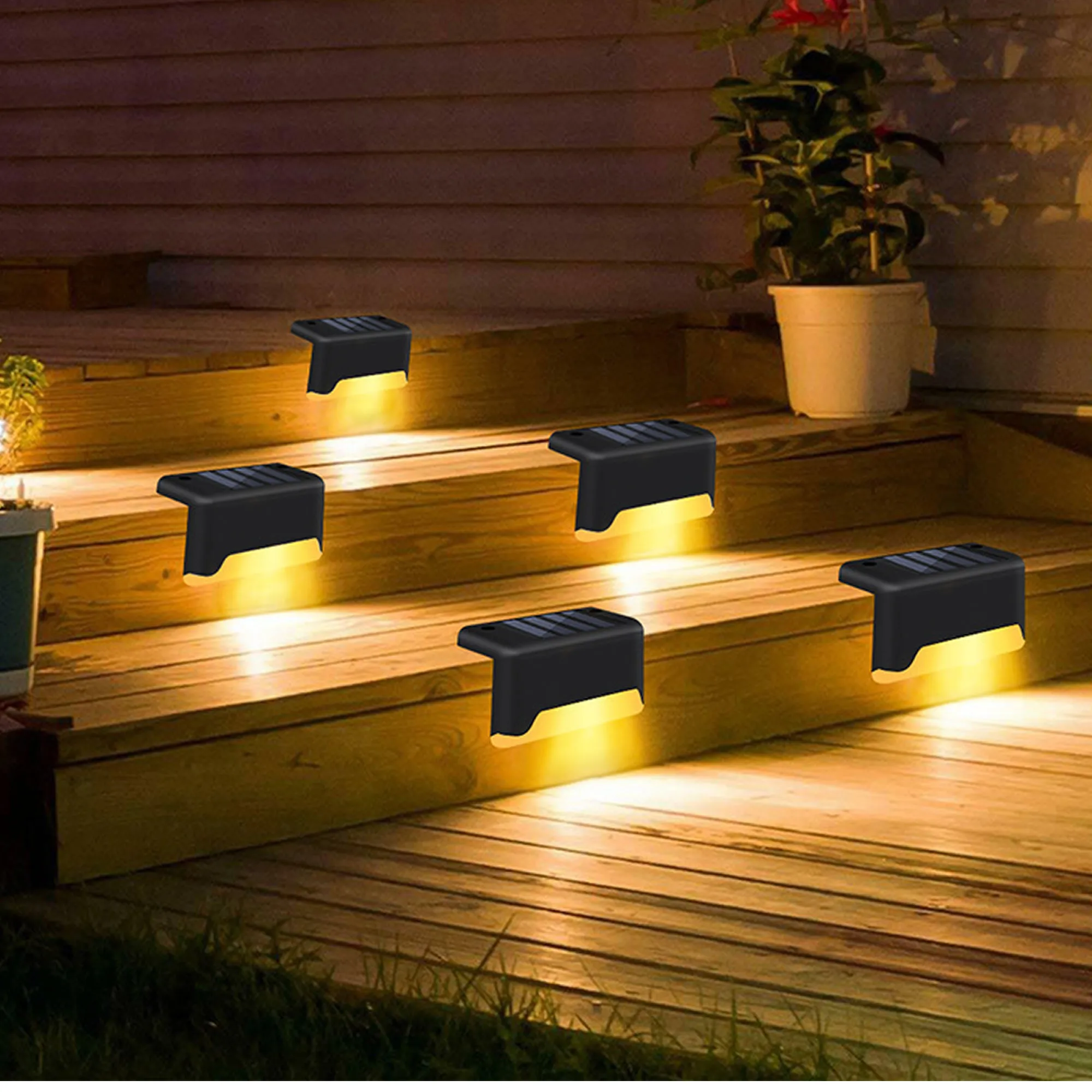 Beadsnice Environmental Protection Solar Warm Light Aisle Corridor Step Light Railing Light Fence Light Yard Decoration