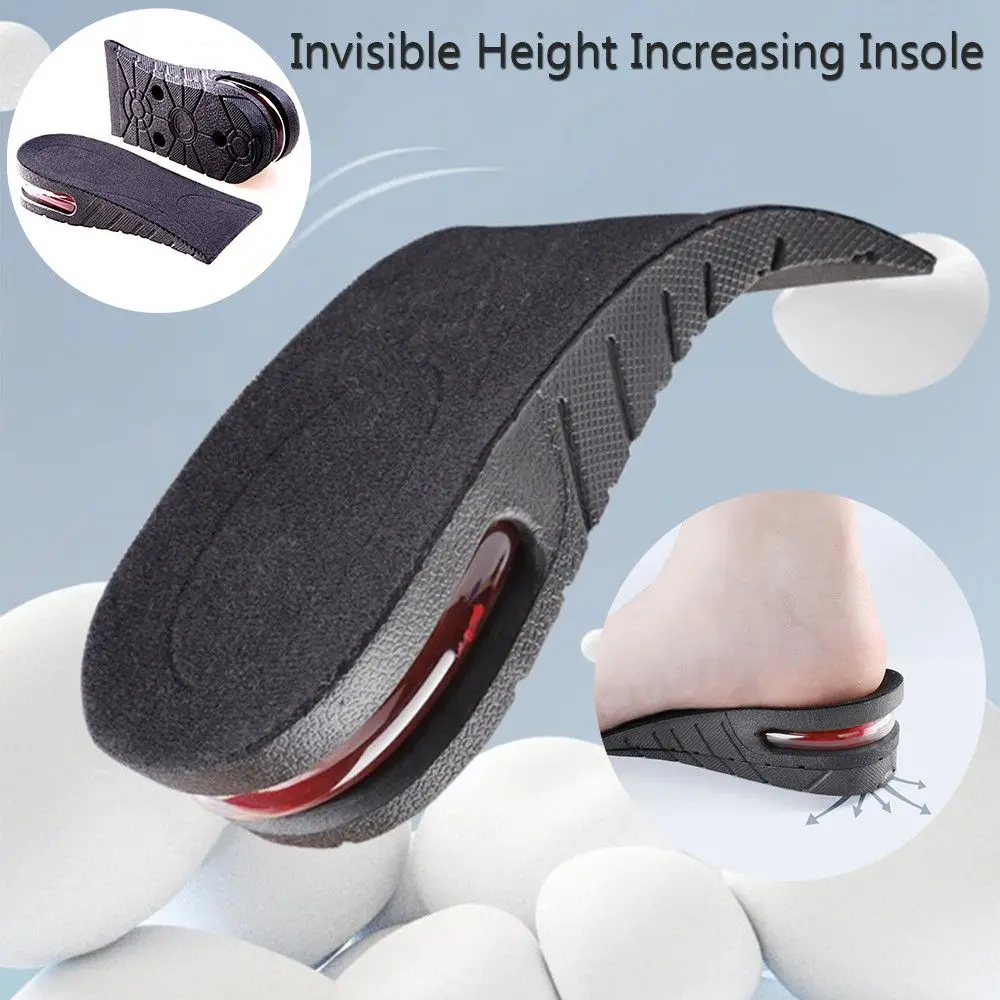 Sneakers Shock Absorption Unisex Elevator Shoes Cushion Heel Insert Height Increase Insoles Half Insoles