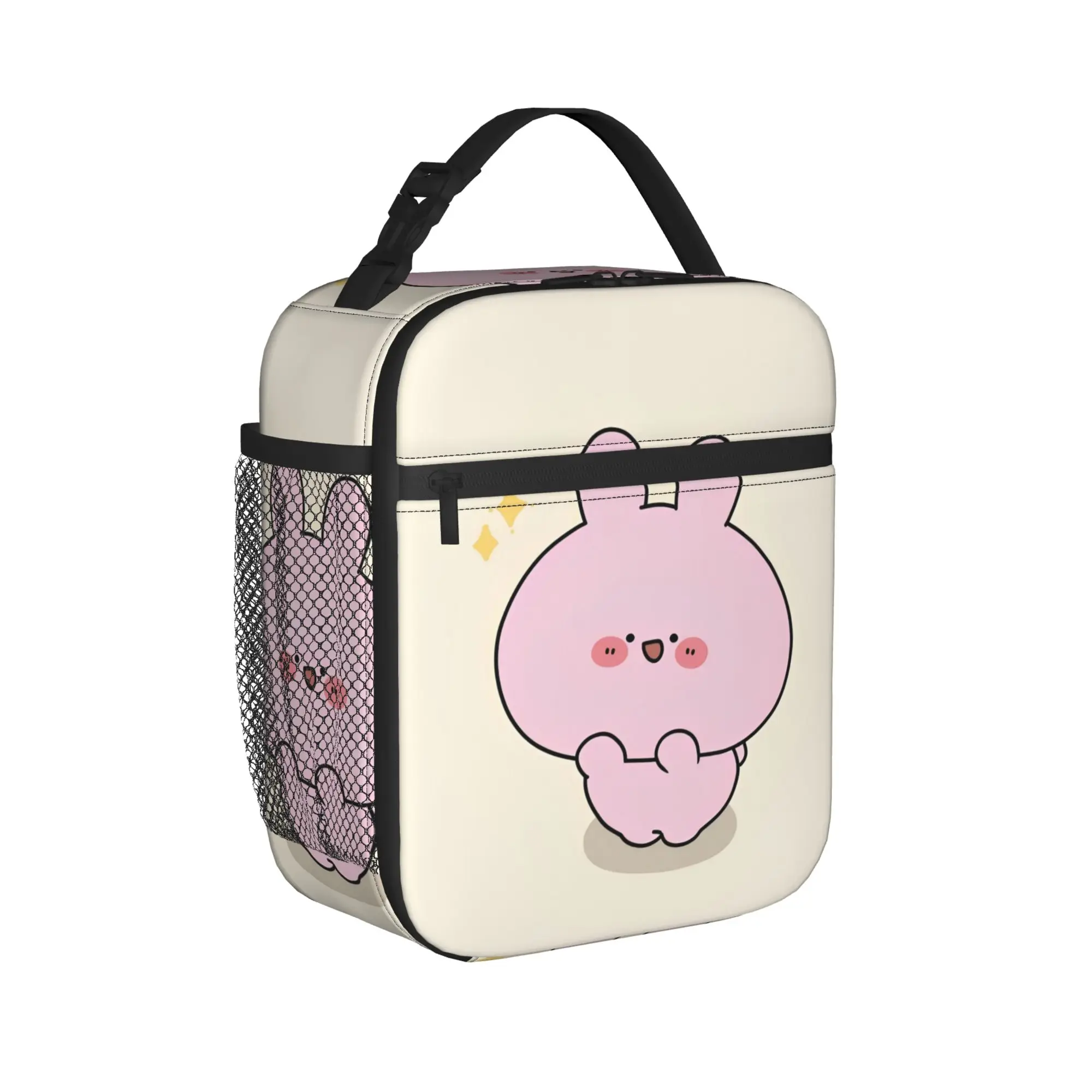 Asamimichaan Asleep Cartoon Insulated Lunch Bag Thermal Bag Reusable,Meal Container Kawaii Asamimi Large Lunch Box Tote Girl Boy