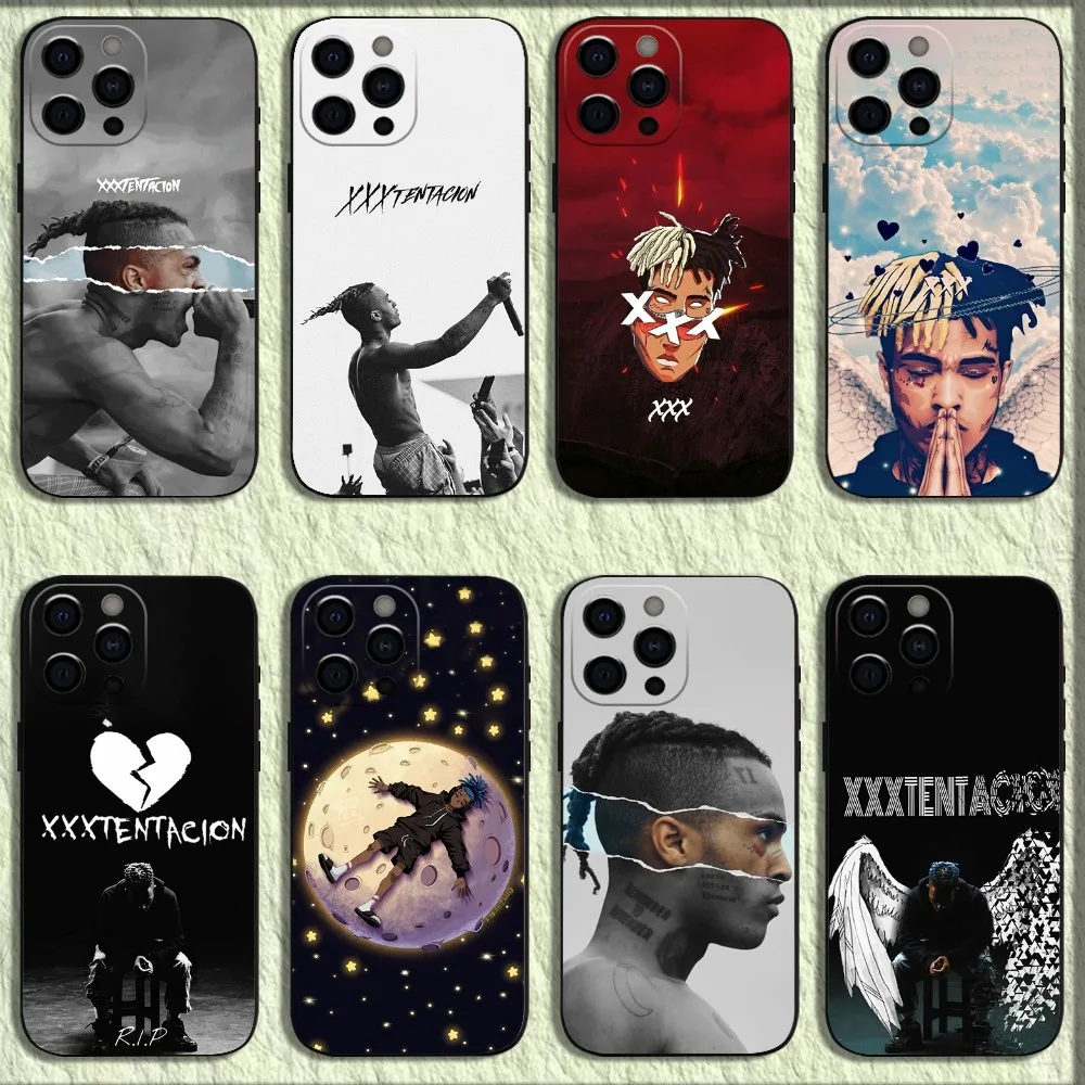 Rapper X-XXXTentacionS Phone Case For iPhone 16,15,14,13,12,11,Pro,X,XS,Max,XR,Plus,Mini Soft Black Cover