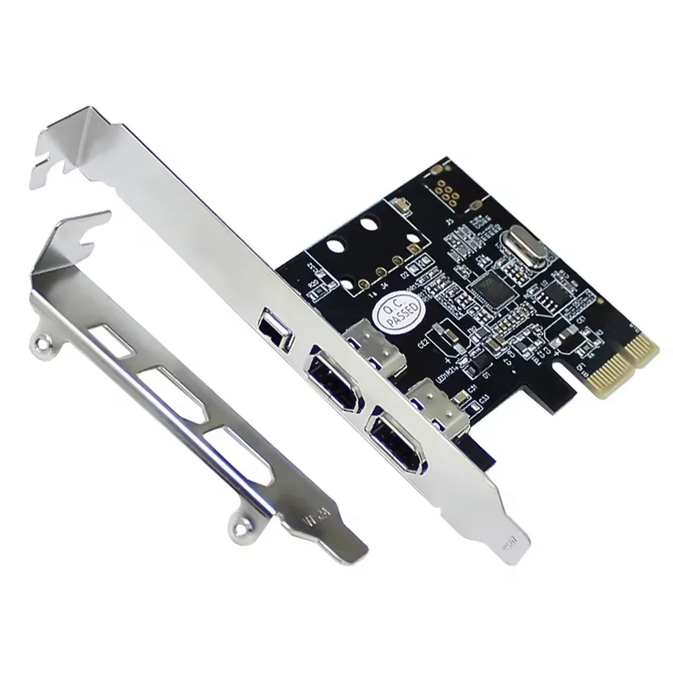 PCI-E 1X إلى 16X 1394 DV بطاقة التقاط الفيديو PCIe 1X IEEE 1394A 4 Port(3 + 1) محول سلك النار مع 6 دبوس إلى 4 Pin IEEE 1394 كابل