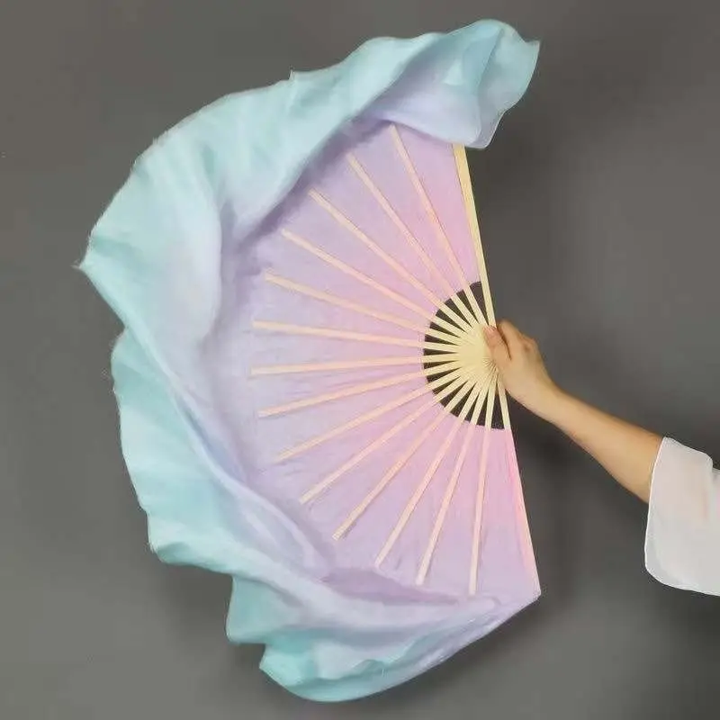 

Dance fan pink purple blue gradual change classical dance Chinese style dance fan