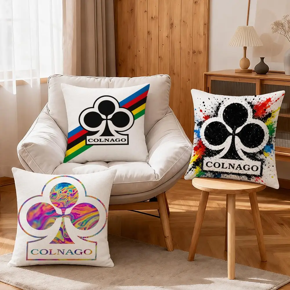 Brand Colnago Bicycle Cushion Cover Linen Anti-Mite Antibacterial Cushion Cover Invisible Zipper Sofa Decor