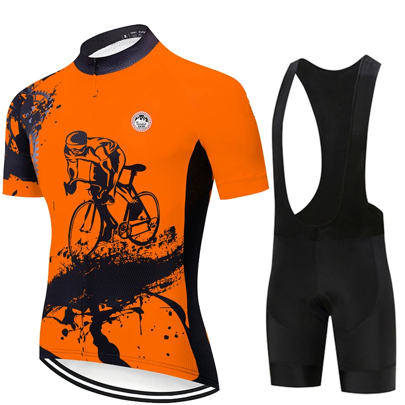 Cycling Jersey Suit 2024 New Men Summer Short Sleeve Set Breathable Racing Sport MTB Bicycle Clothes Outdoor Bike Uniform