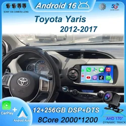 Car Radio Android 16 Carplay For Toyota Yaris 2012 2013 2014 2015 2016 2017 Navigation GPS Multimedia Player stereo wifi BT Auto