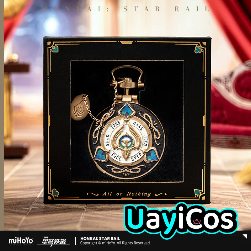 Official Watch Merch Honkai Star Rail Aventurine Pocket Watch Metal Pendant Keychain  Bag Ornaments  Anime Figure Game Kids Toy