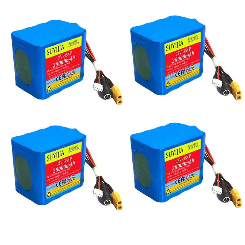 18650 3S4P Lithium-ion batterij 12V 20000mAh met BMS hoge vermogens afstandsbediening vis aasboot batterij voor V030 GPS aasboot