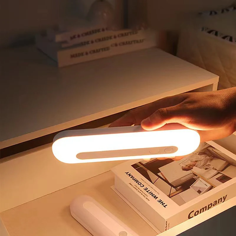 2 Pack Smart Sensor Night Light Rechargeable LED Strip Light Magnetic Suction Body Sensor Light Bedroom Eye Protection Lamp