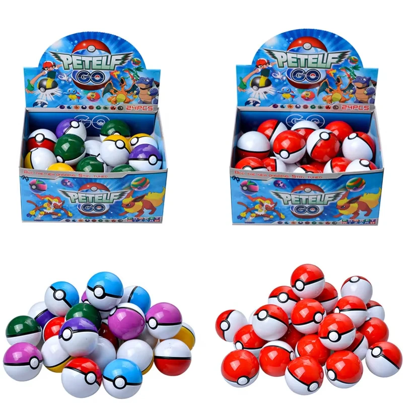 24 unids/set Pokeball modelo Anime Pokemon bola caja ciega Pikachu figura de acción monstruo de bolsillo mascota elfo muñecas niños regalo de cumpleaños