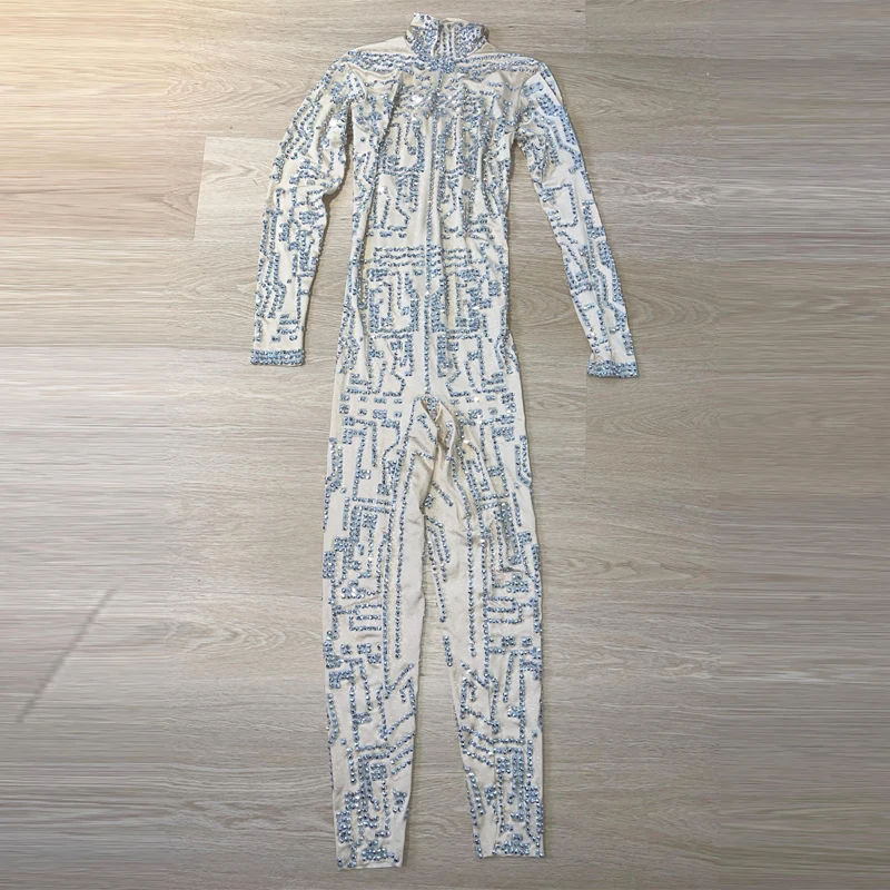 Bar Halloween Nachtclub DJ Rave Outfit Voller Strass Overall Frauen Jazz Kleidung Drag Queen Kostüm Bühne Rave Outfit XS8744