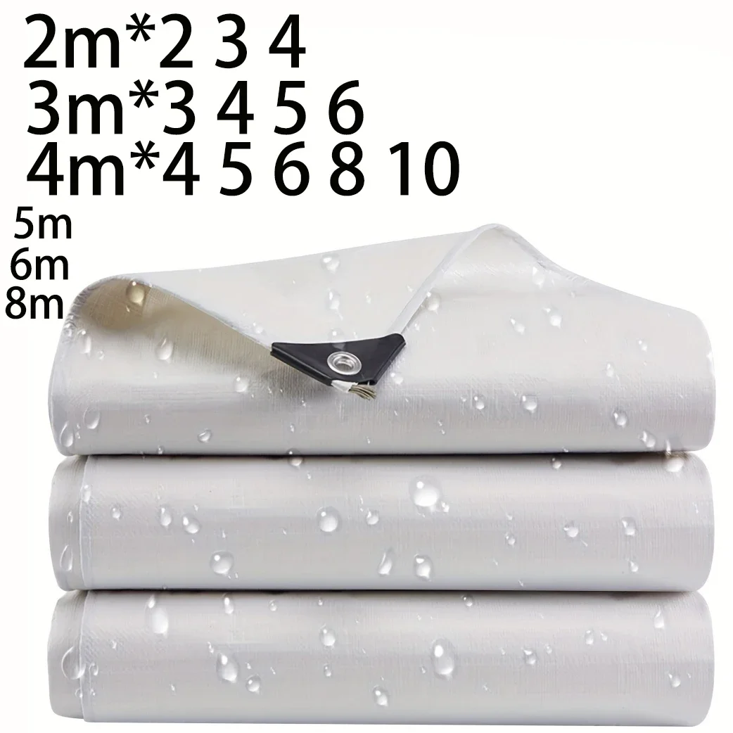 

Large Tarpaulin Awning White 3x5 6 8m*8 10 12 3 4x4 6m Sun Shelter Tarp Waterproof Garden Rain Cover Shade Canopy Backyard Patio
