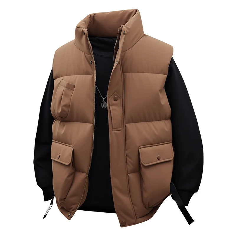 

Men's Cotton-Padded Waistcoat with Three-Dimensional Large Capacity Pockets Outdoor Sports Jacket Suitable for Both Sides