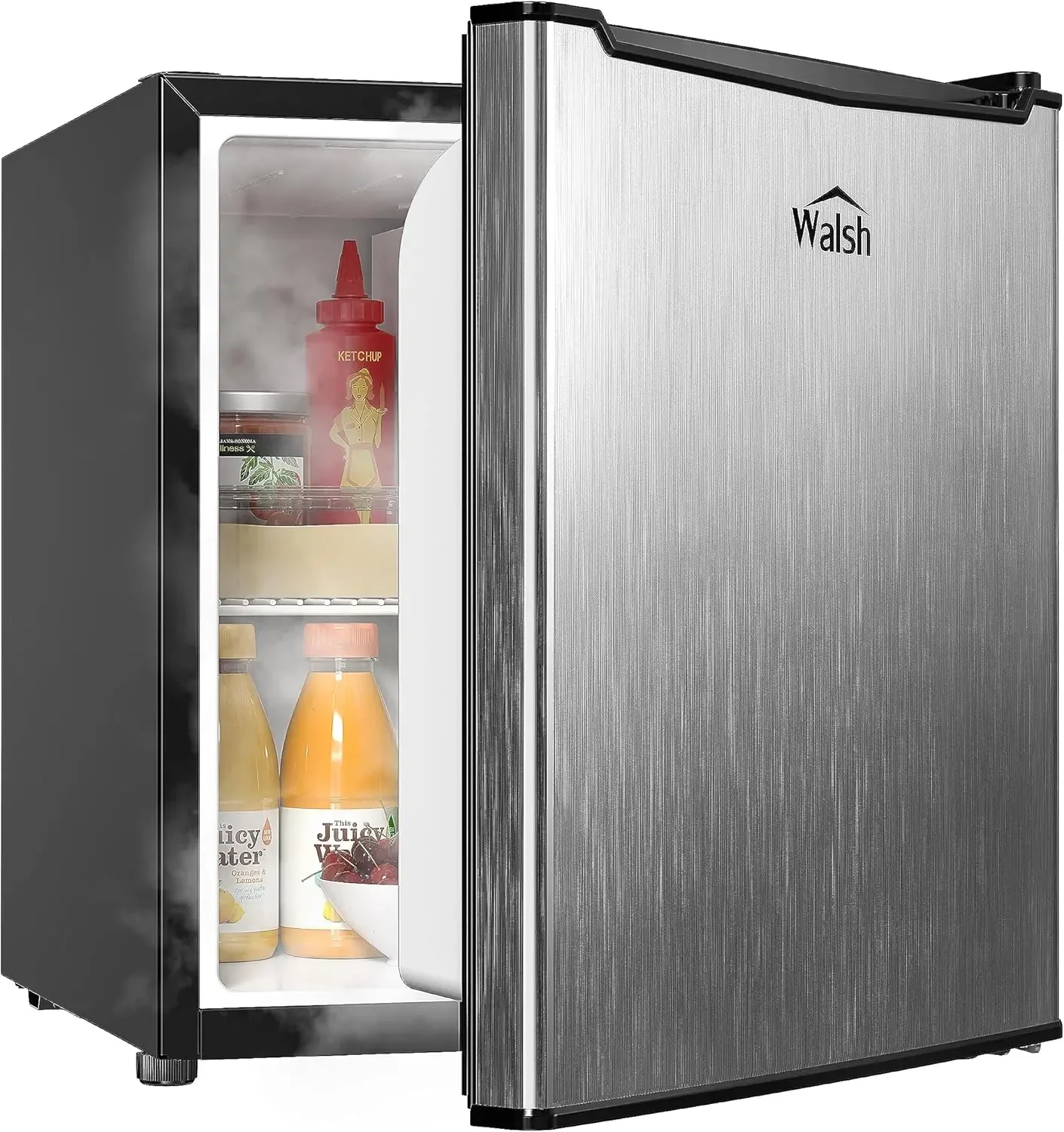 Single Door Mini Fridge, Energy Efficient, Adjustable Mechanical Thermostat with Chiller, Reversible Doors , 1.7 Cu Ft.