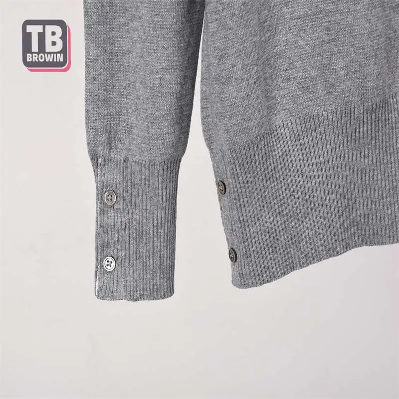 Maglione lavorato a maglia da uomo TB autunno inverno moda di lusso cappotto Casual in lana Thom Pullover a 4 Bar a righe