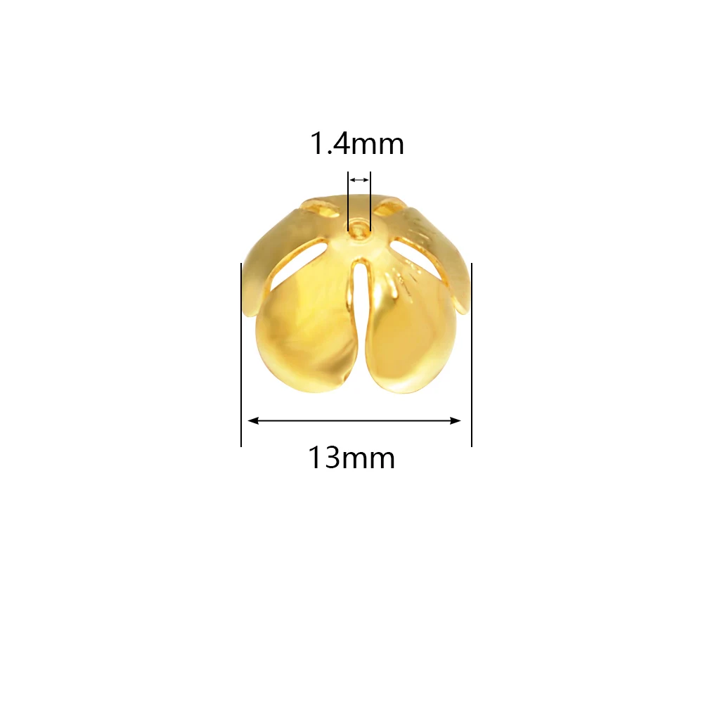 50 teile/los Eisen vergoldet Metall Blume Perlen Kappen für Schmuck machen End Perlen Spacer Blütenblatt Spacer Perlen DIY Armband Halskette – Detail 1
