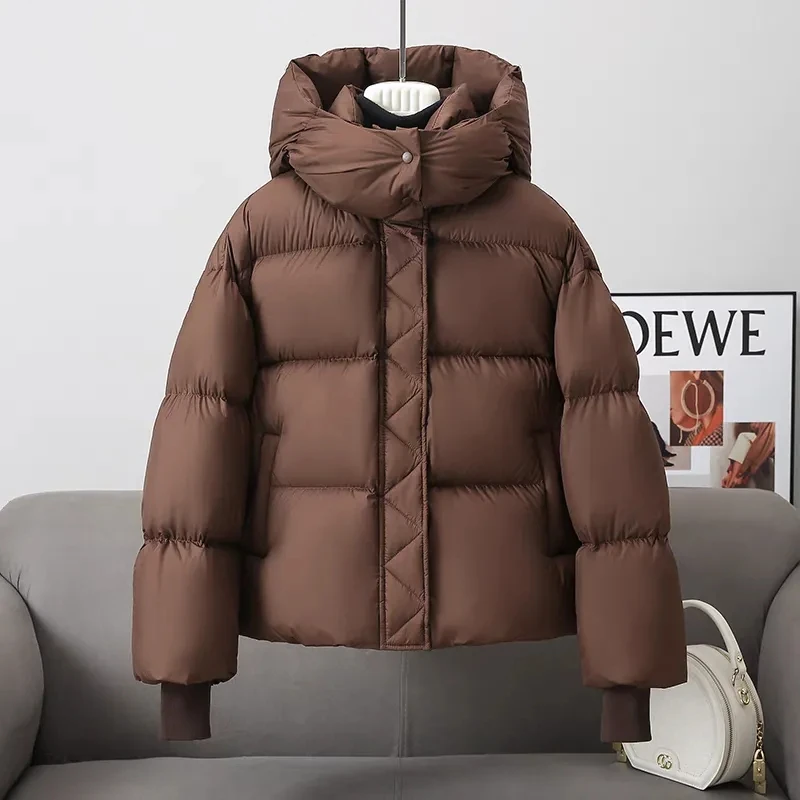 Parkas à capuche à manches longues pour femmes, manteau chaud UNIS issant pour femmes, short en duvet, mode d'hiver