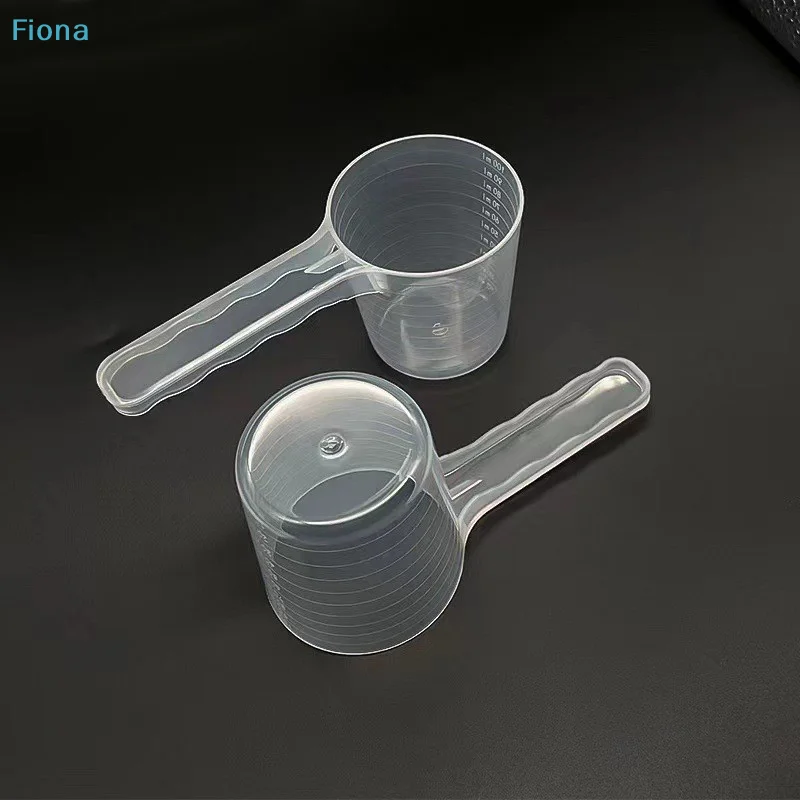 ✔100ml Food Grade Measuring Scoop with Scale,Clear Plastic Long Handle Measuring Cup for Powder & Liquid