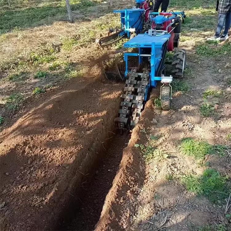 다기능 소형 휴대용 체인 토양 기계 농업 경작지 과수원 자주식 트렌칭 기계