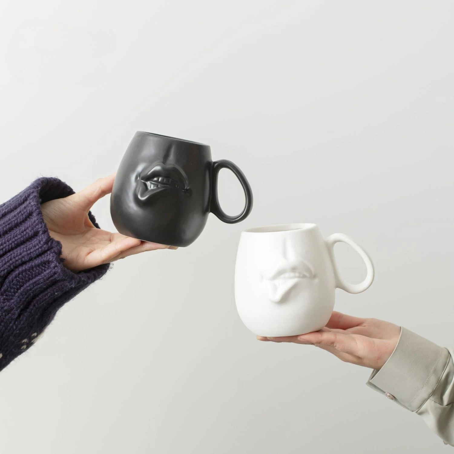 Modern Cute Lip Ceramic Coffee Cup Abstract Human Body Ceramic Tea Cup Home Water Drinking Couple Mug Office Mug Home Decoration