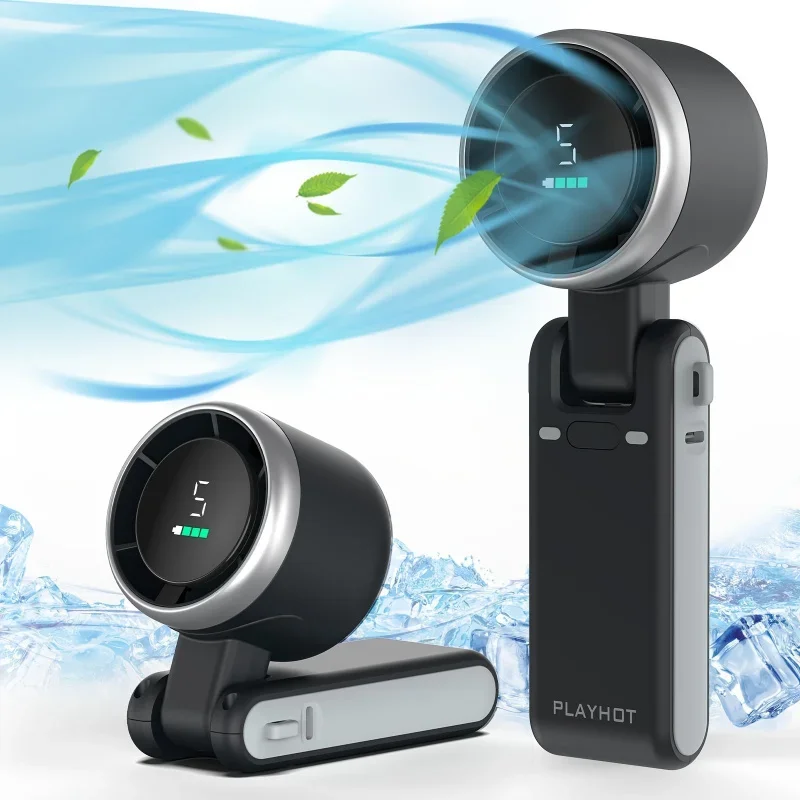 Turbofan portátil portátil de 5 velocidades - alimentado por bateria com operação de até 12 horas, ventilador multiuso 3 em 1 para viagens e casa"