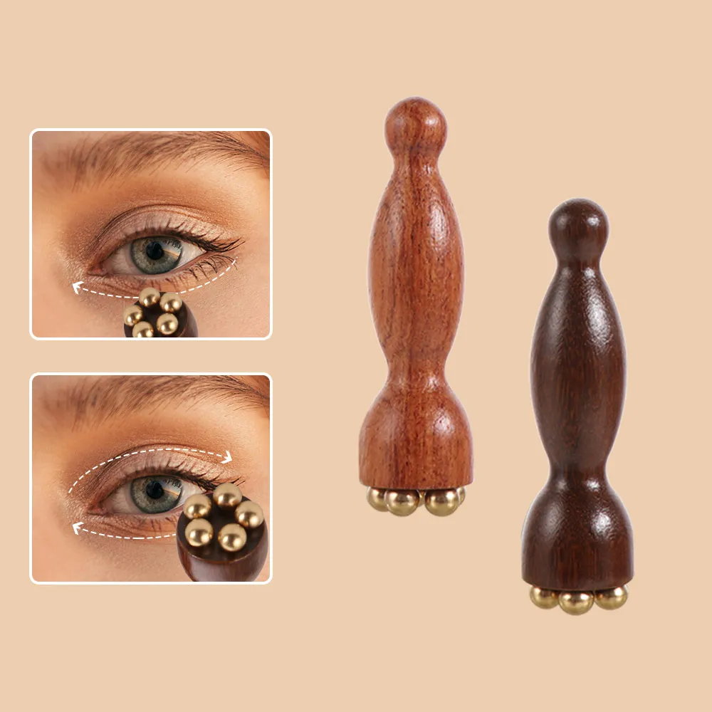 Handheld Lotus Seedpod Shape Massager Multifunctional Point Acupoints Face Manual Massager Five Beads Reduce Puffiness