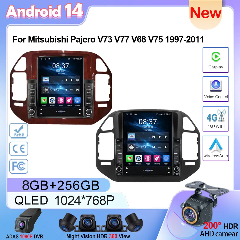Car Radio Android For Mitsubishi Pajero 3 V60 V68 V73 1999 - 2011 Video Multimediale Touch Display Carplay Touch QLED Screen DVD