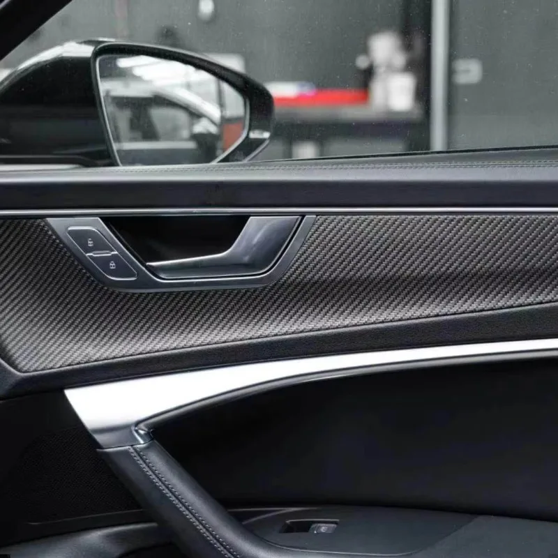 RS6 RS7 Style Dry Carbon Fiber Center Console Trim Panel Piano Black Interior for Audi A6 A7 C8 Retrofit OE 4K1863969